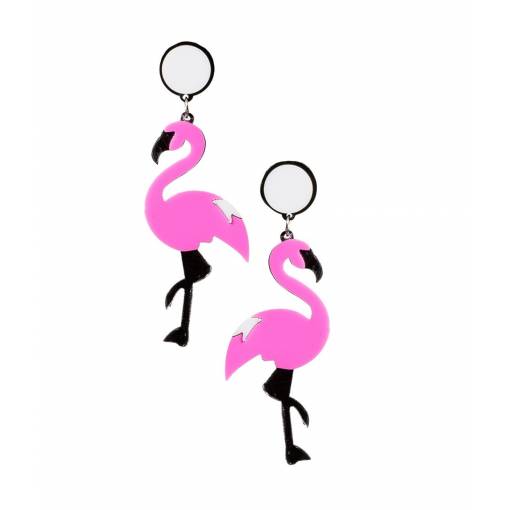 Női fülbevaló - Flamingók