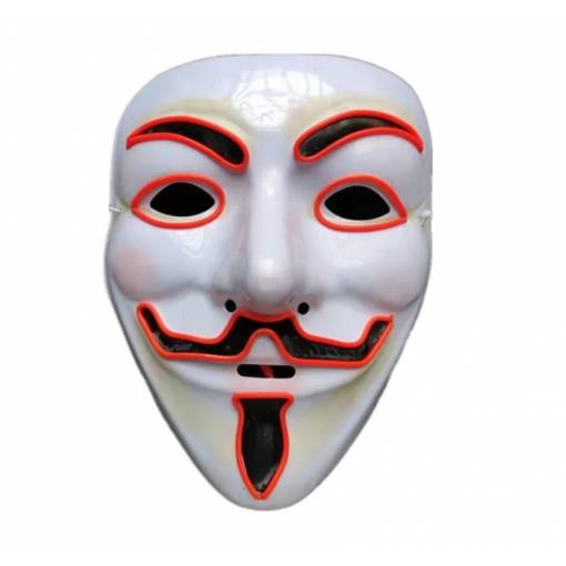 Világító LED maszk - Anonymous, piros