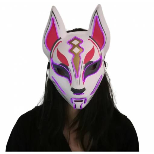 Világító LED maszk - Fox, rózsaszín