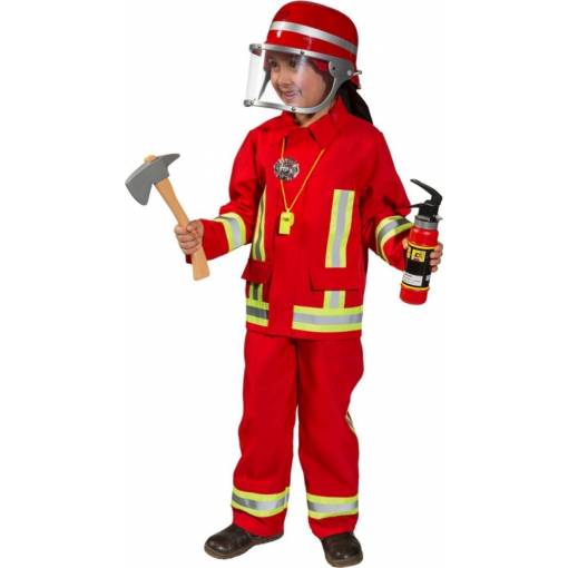 Gyermek jelmez - Tűzoltó, piros 128